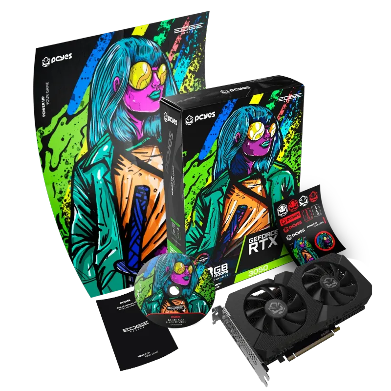 PLACA DE VIDEO 6GB RTX 3050 EDGE PVRTX30506BLPE PCYES
